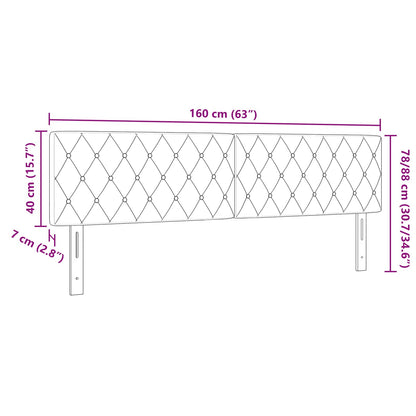 Testiera con testiera Grigio chiaro 160 cm Pelle Sintetica