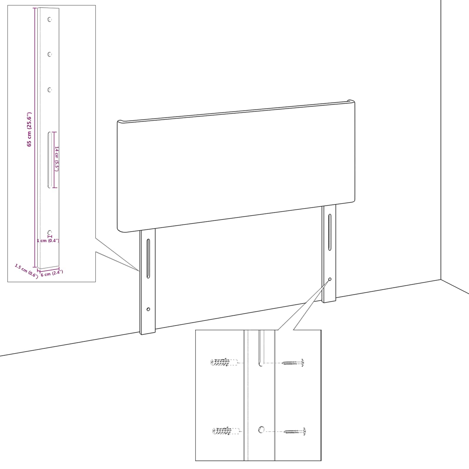 Testiera Rosa 160 cm Velluto | homemem39