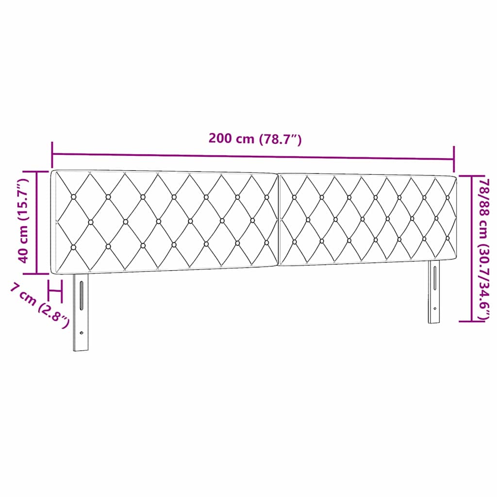 Testiera Rosa 200 cm Velluto | homemem39