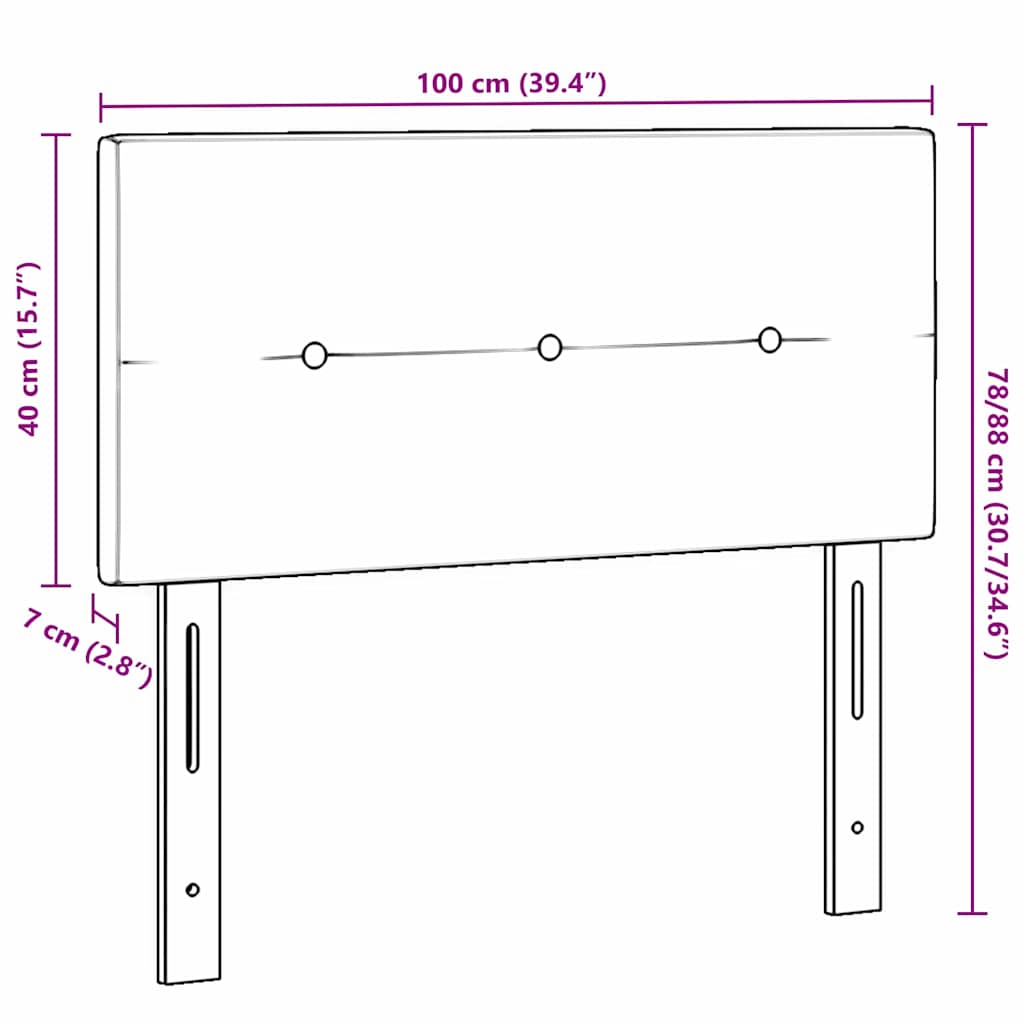 Testiera Grigio chiaro 100 cm Velluto | homemem39