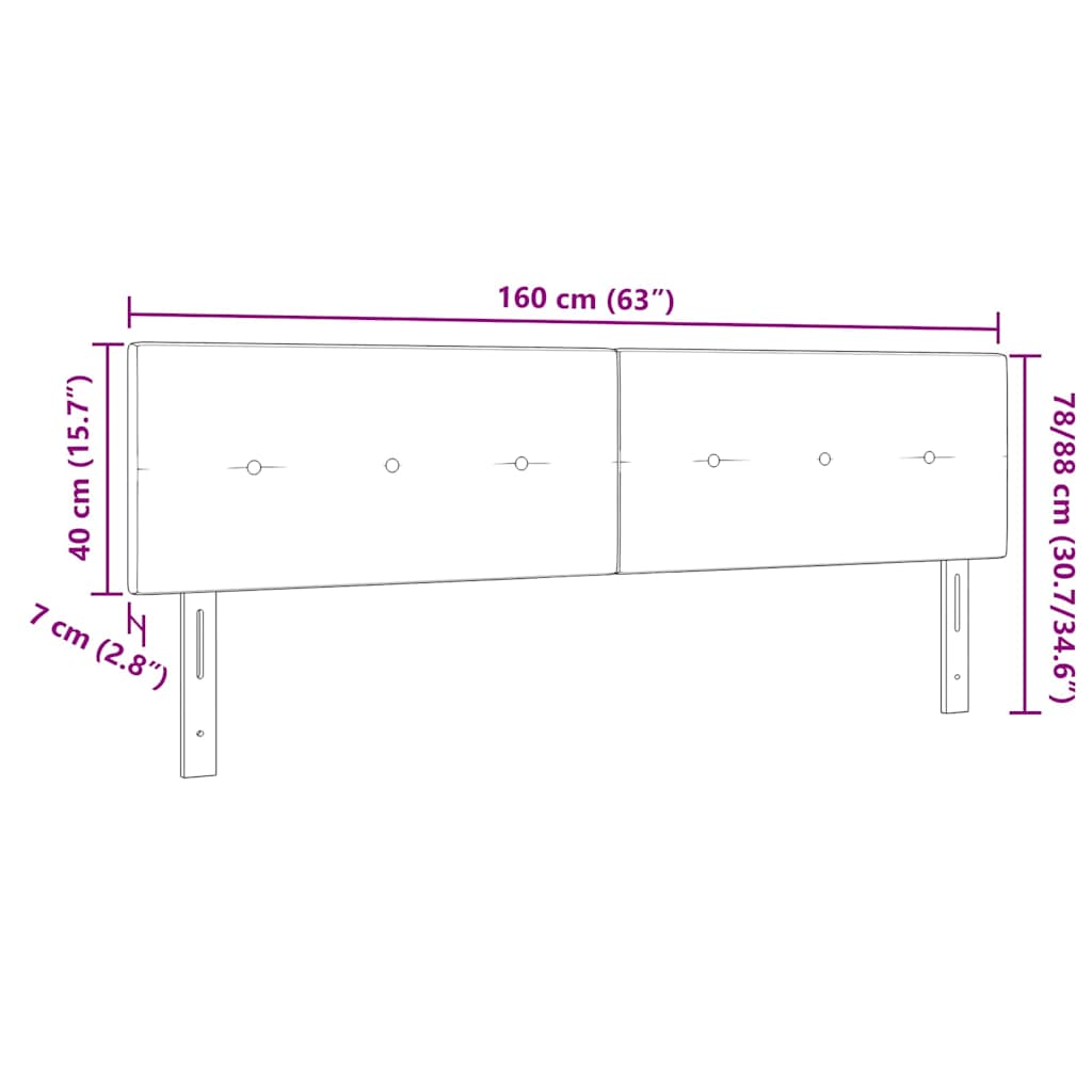 Testiera con testiera Nero 160 cm Pelle Sintetica