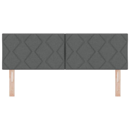 Testiera in Tessuto con testiera Grigio scuro 144 cm Tessuto