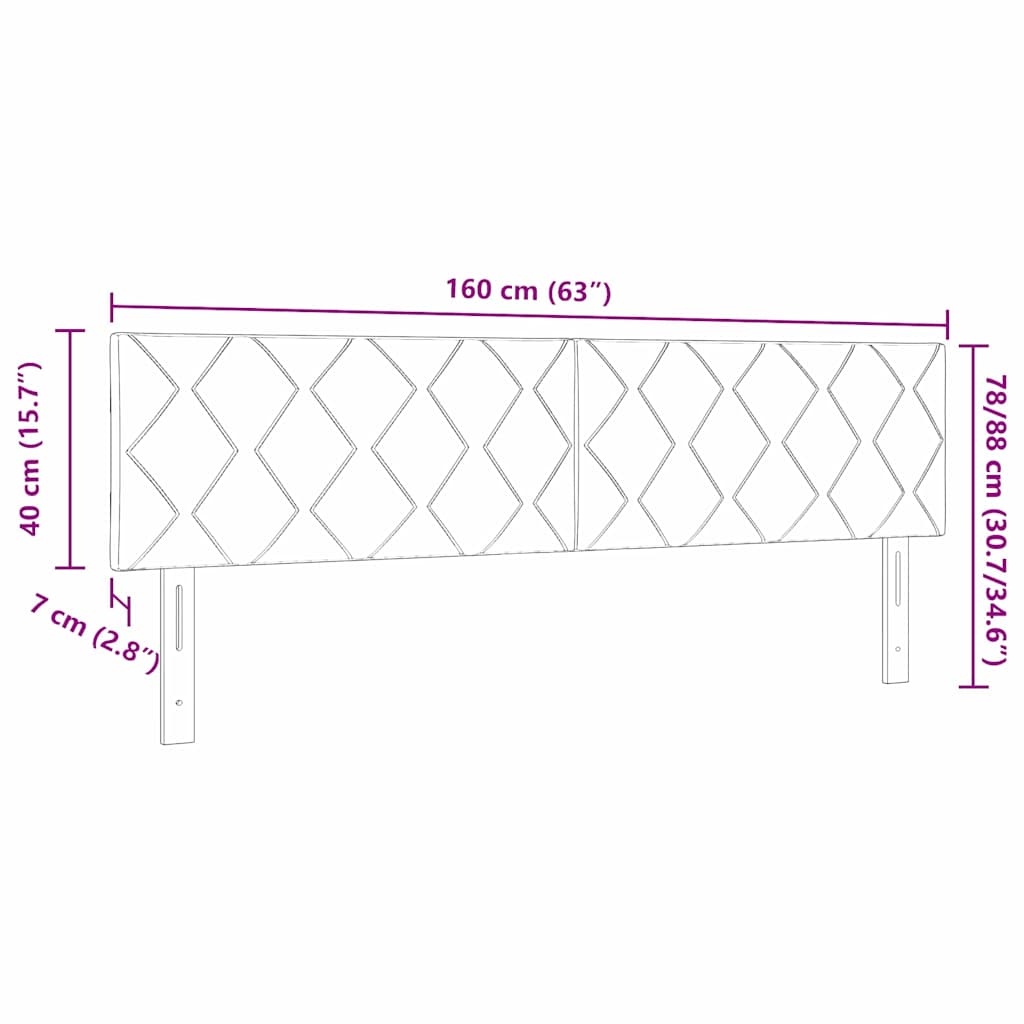 Testiera con testiera Nero 160 cm Velluto