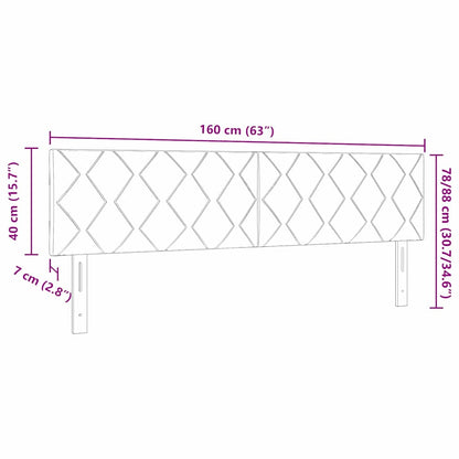 Testiera con testiera Nero 160 cm Velluto