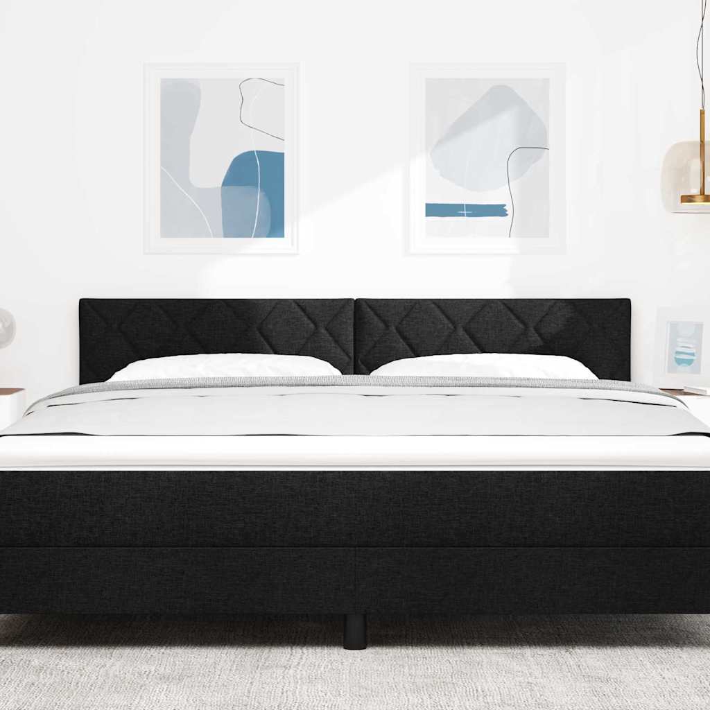 Testiera in Tessuto con testiera Nero 180 cm Tessuto