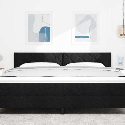 Testiera in Tessuto con testiera Nero 180 cm Tessuto