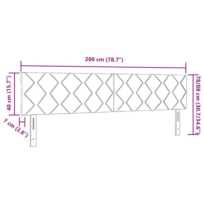 Testiera in Tessuto con testiera Grigio chiaro 200 cm Tessuto