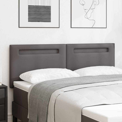 Testiera con luci a strisce a LED Grigio 144 cm PVC