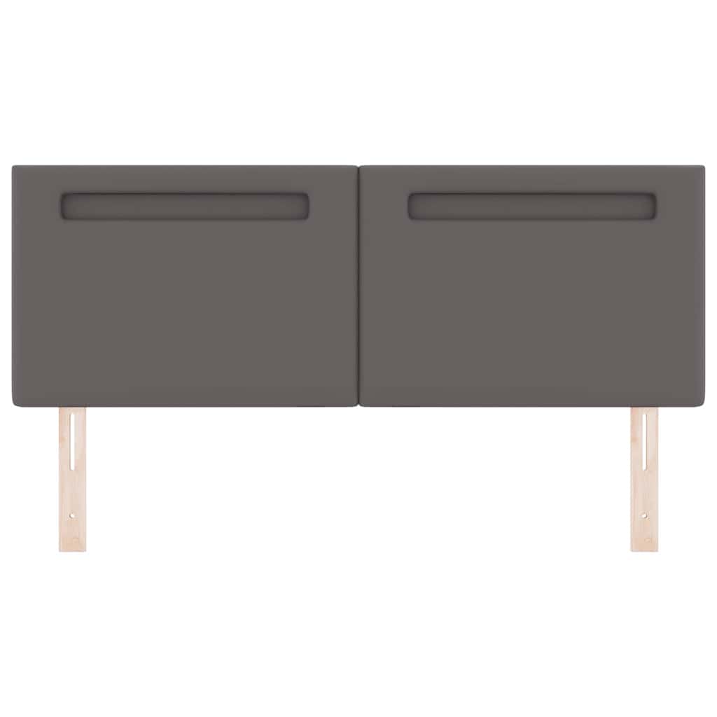 Testiera con luci a strisce a LED Grigio 144 cm PVC