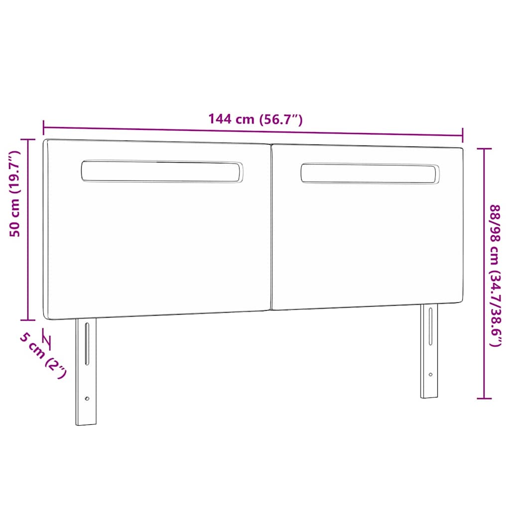 Testiera con luci a strisce a LED Cappuccino 144 cm PVC