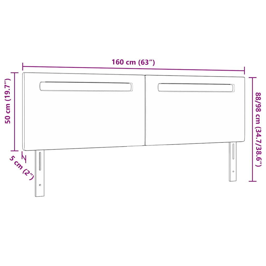 Testiera con luci a strisce a LED Cappuccino 160 cm PVC