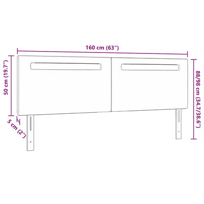 Testiera con luci a strisce a LED Cappuccino 160 cm PVC
