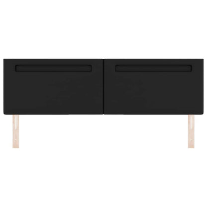 Testiera con luci a strisce a LED con testiera Nero 180 cm PVC