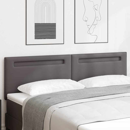 Testiera con luci a strisce a LED Grigio 180 cm PVC