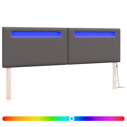 Testiera LED Grigio 180 cm Pelle Sintetica | homemem39