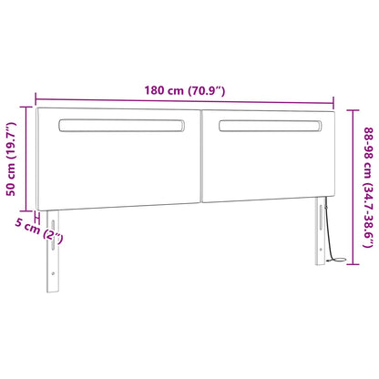 Testiera LED Grigio 180 cm Pelle Sintetica | homemem39