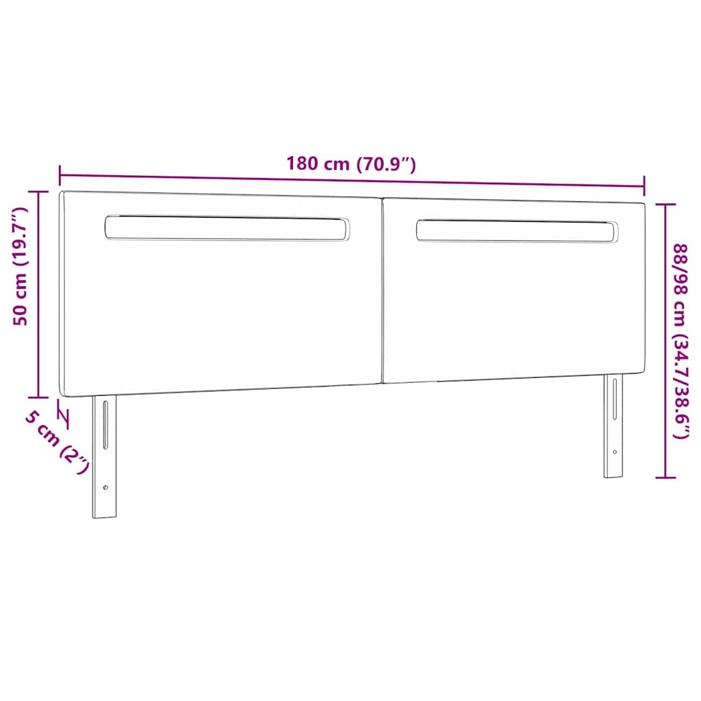 Testiera con luci a strisce a LED Cappuccino 180 cm PVC