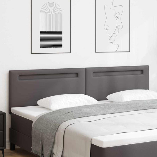 Testiera con luci a strisce a LED Grigio 200 cm PVC