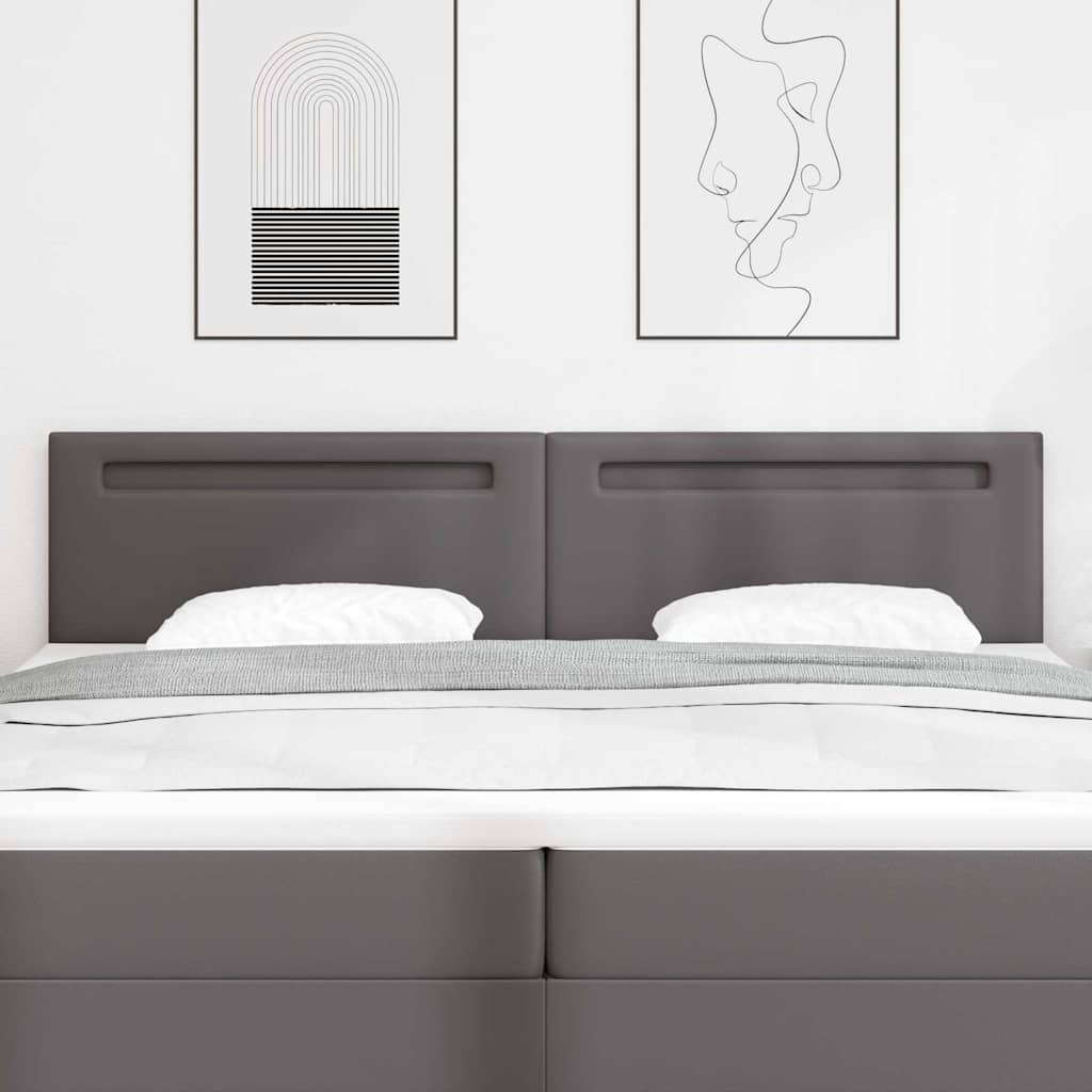 Testiera con luci a strisce a LED Grigio 200 cm PVC