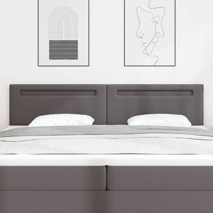 Testiera con luci a strisce a LED Grigio 200 cm PVC