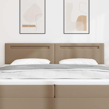 Testiera con luci a strisce a LED Cappuccino 200 cm PVC