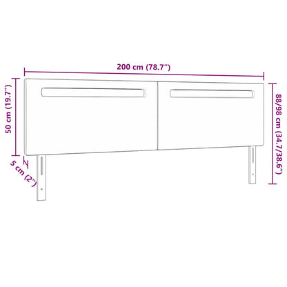 Testiera con luci a strisce a LED Cappuccino 200 cm PVC