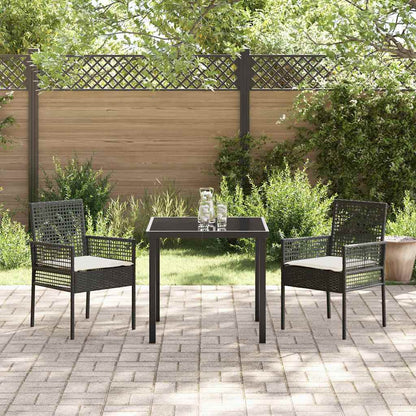 Sedia da Giardino 2 pcs Nero 53 x 60 x 85cm polyrattan - homemem39