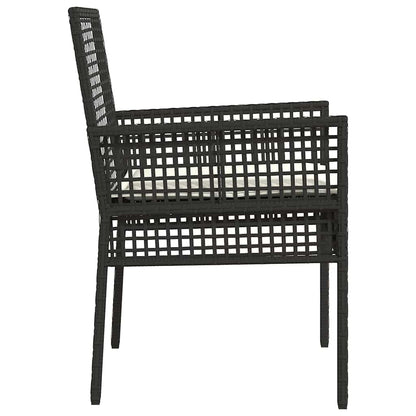 Sedia da Giardino 2 pcs Nero 53 x 60 x 85cm polyrattan - homemem39