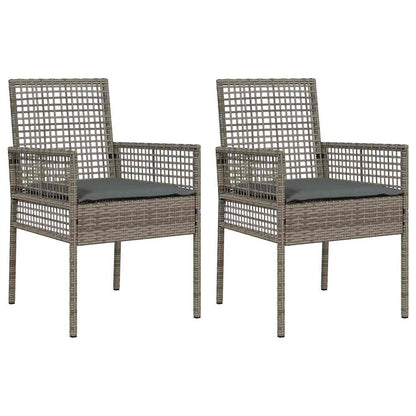 Sedia da Giardino 2 pcs Grigio 53 x 60 x 85cm polyrattan - homemem39