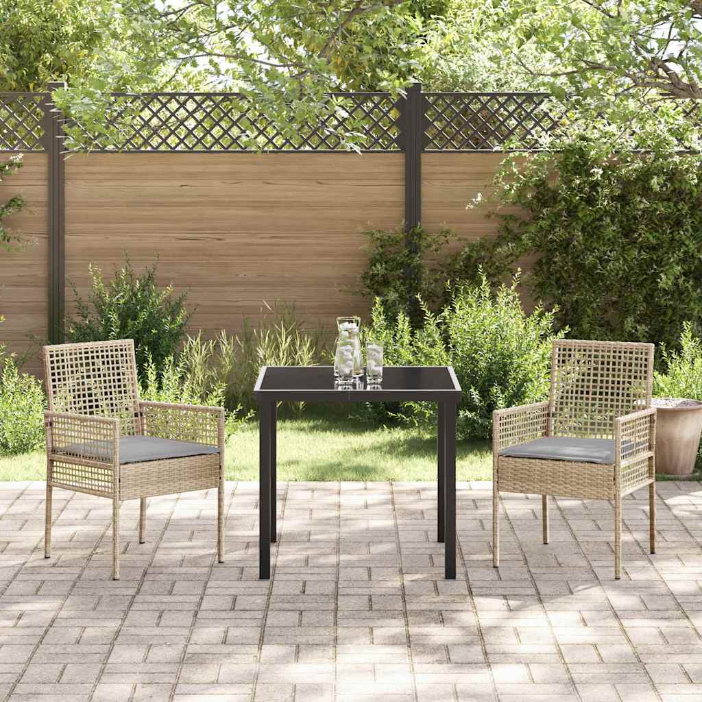 Sedia da Giardino 2 pcs Beige 53 x 60 x 85cm polyrattan
