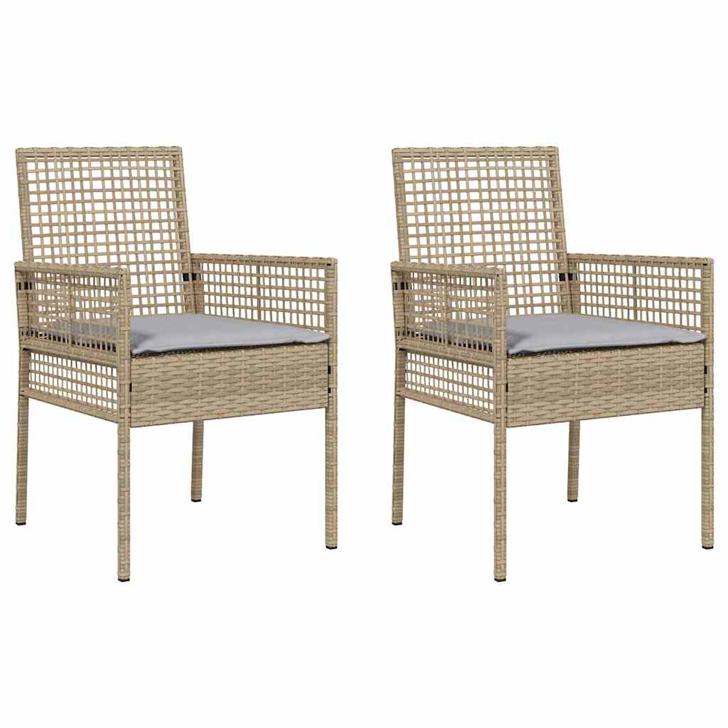 Sedia da Giardino 2 pcs Beige 53 x 60 x 85cm polyrattan