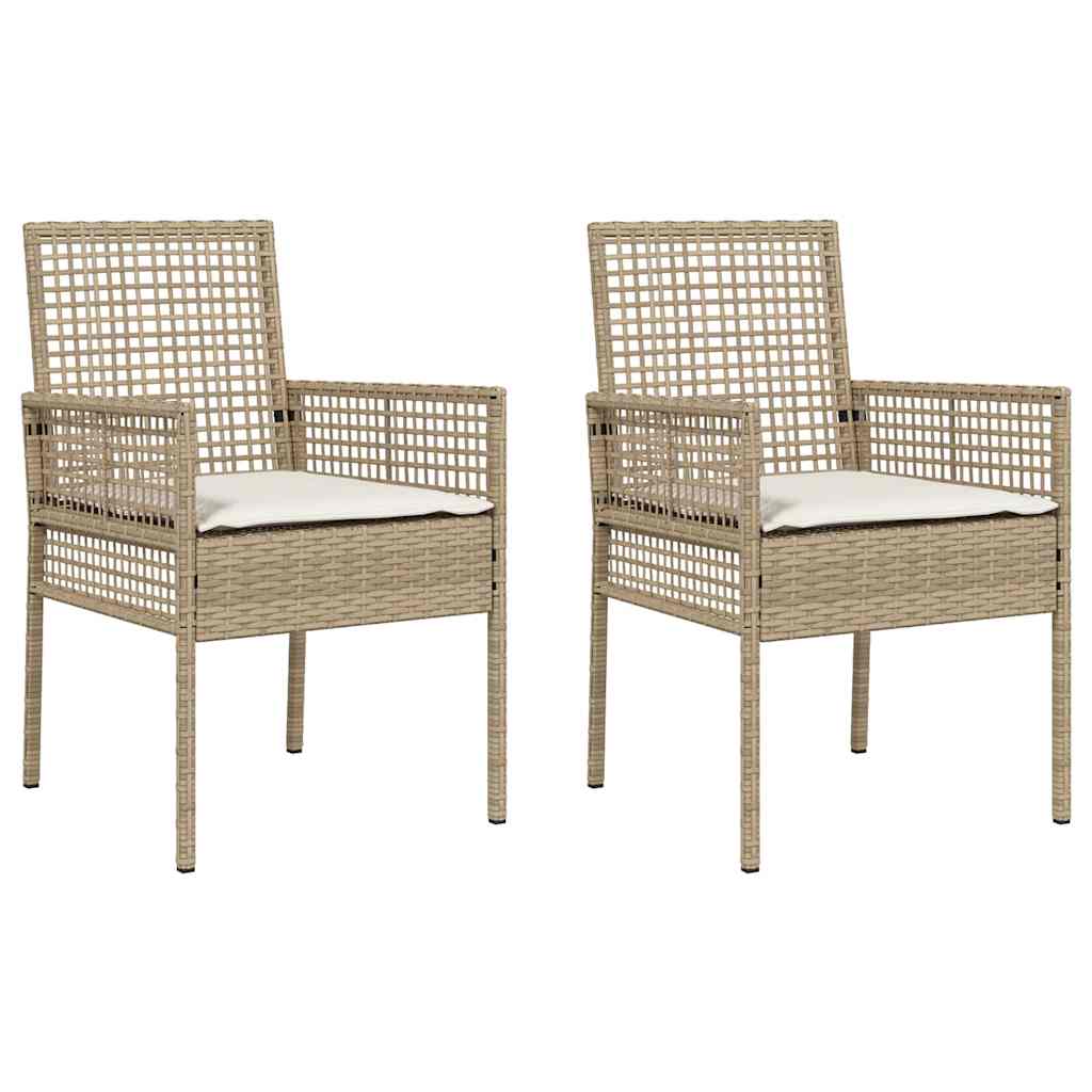 Sedia da Giardino 2 pcs Beige 53 x 60 x 85cm polyrattan