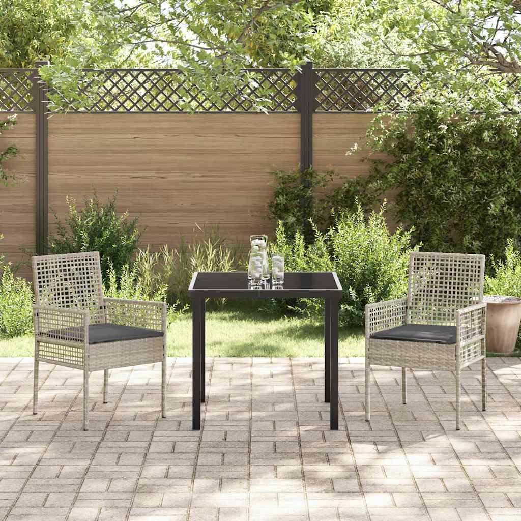Sedia da Giardino 2 pcs Grigio chiaro 53 x 60 x 85cm polyrattan - homemem39