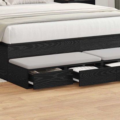 Cassetti per letto Rovere nero 150 x 36.5 x 16.5 cm