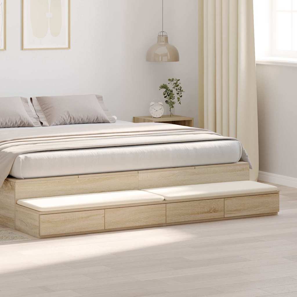 Cassetti per letto rovere sonoma 180 x 36.5 x 16.5 cm