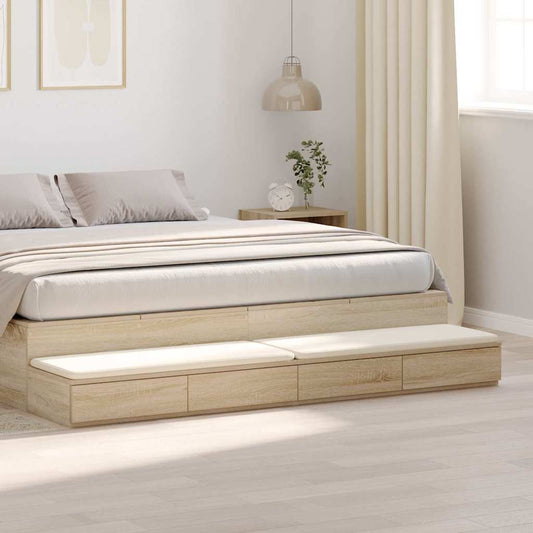 Cassetti per letto rovere sonoma 180 x 36.5 x 16.5 cm