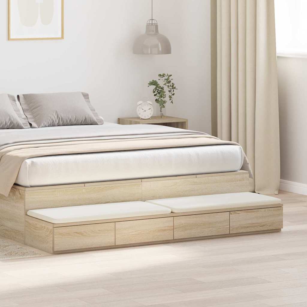 Cassetti per letto rovere sonoma 135 x 36.5 x 16.5 cm