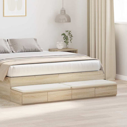 Cassetti per letto rovere sonoma 135 x 36.5 x 16.5 cm