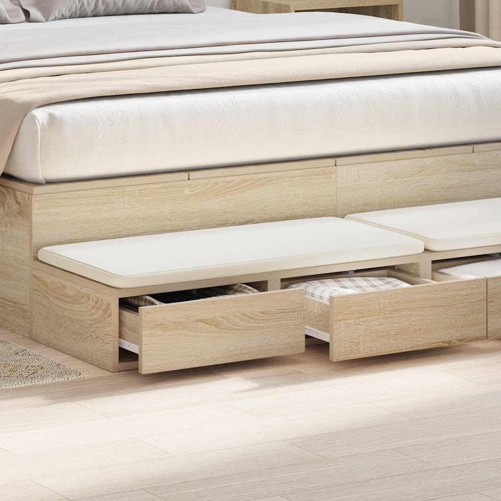 Cassetti per letto rovere sonoma 135 x 36.5 x 16.5 cm