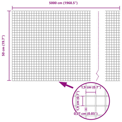 Recinzione in Rete Saldato Argento 0.5 x 50 m