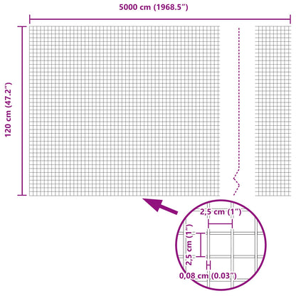 Recinzione in Rete Saldato Argento 1.2 x 50 m
