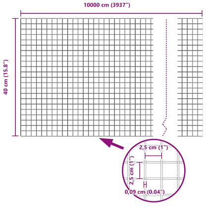 Recinzione in Rete Saldato Verde 0.4 x 100 m
