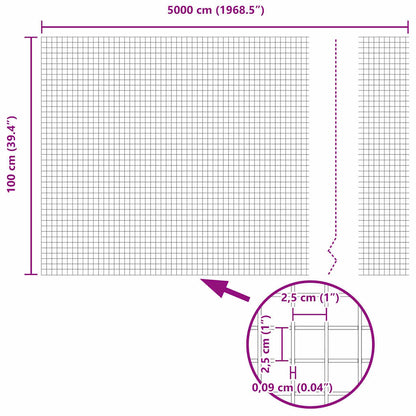 Recinzione in Rete Saldato Grigio 1 x 50 m