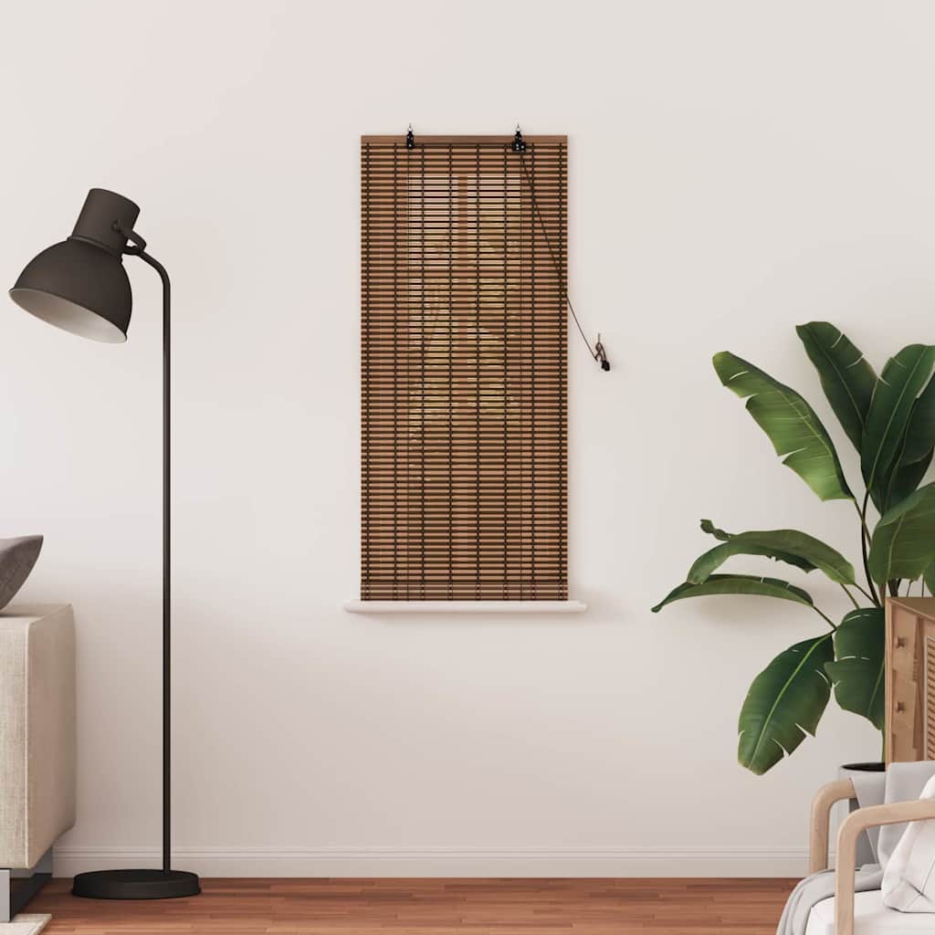 Tenda a rullo con tende Marrone 60 x 160 cm Bambù
