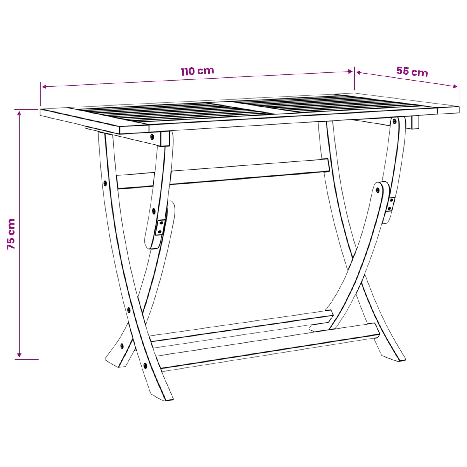 Tavolo Rettangolare Sydney Marrone 110 x 55 x 75 cm | homemem39