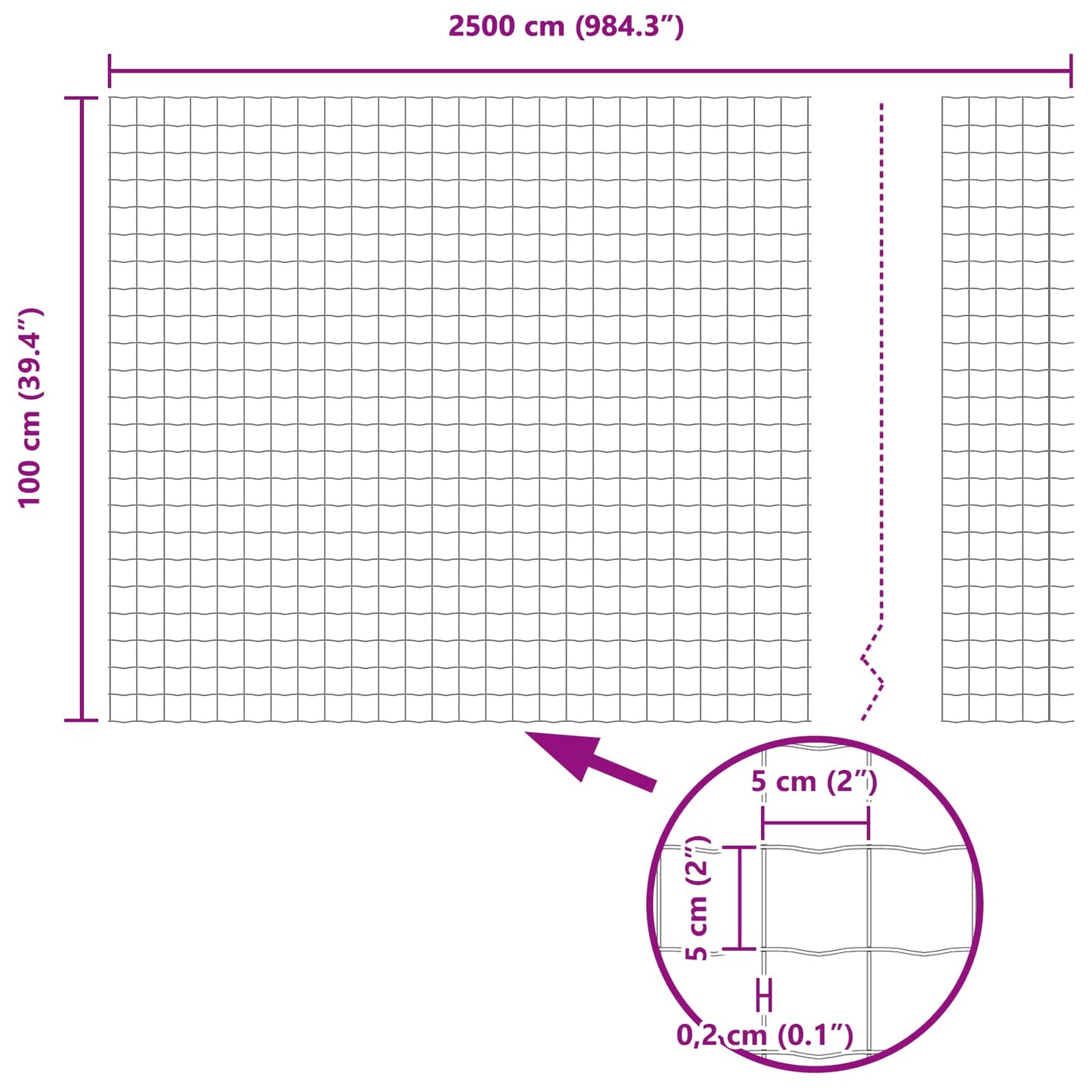 Recinzione Euro Verde 1 x 25 m Ferro rivestito in PVC | homemem39