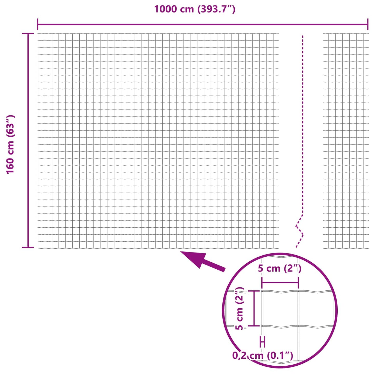 Recinzione Euro Grigio 1,6 x 10 m Ferro rivestito in PVC | homemem39