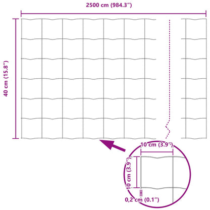 Recinzione Euro Grigio 0,4 x 25 m Ferro rivestito in PVC | homemem39