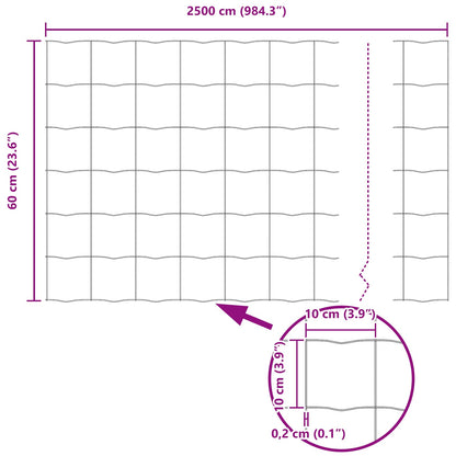Recinzione Euro Grigio 0,6 x 25 m Ferro rivestito in PVC | homemem39