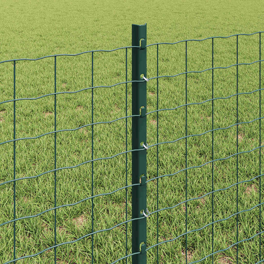 Palo della recinzione 22 pcs Verde 100 cm Acciaio | homemem39